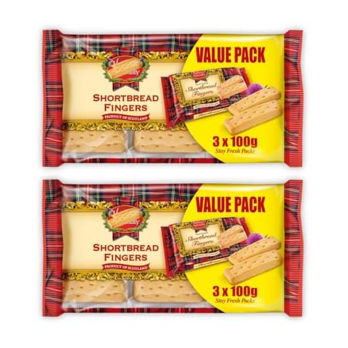 Image of Traditional Shortbread Fingers – Value Pack Bundle of 2 (3 x 100g Each, Total 600g) – Classic Buttery Scottish Biscuits, Individually Wrapped for Freshness
