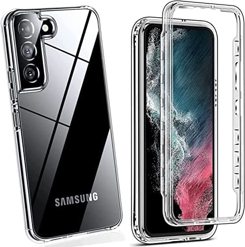 Image of NWNK13 For Samsung Galaxy S23 Case Crystal Clear Slim Fit Front & Back 360° Case Built-in Screen Protector Transparent Full Body Silicone Gel Mobile Phone Cover for Samsung S23 5G (Clear) (Clear)