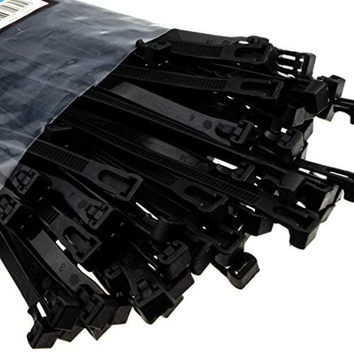 Image of Releasable Cable Ties 7.6mm x 400mm Reusable Black [100 Pack]