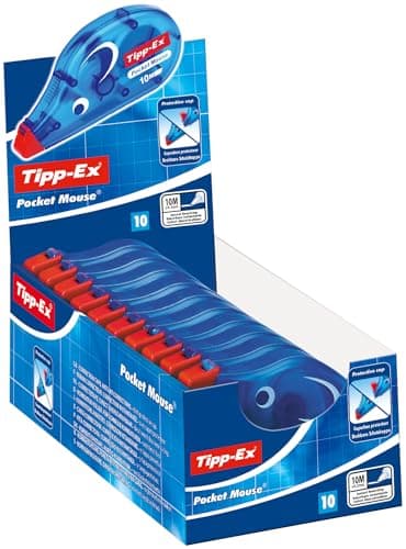 Image of Pack of 10 Tipp-Ex Pocket Mouse Corrector Tape White Tippex