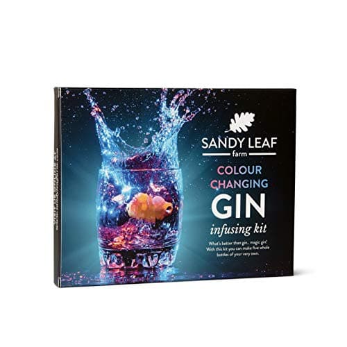Image of Sandy Leaf Farm Gin Making Kit – 5 Bottle, Colour Changing Infusing Kits – Valentine's Day Gift Gin Gift Sets for Men and Women - Novelty Gifts