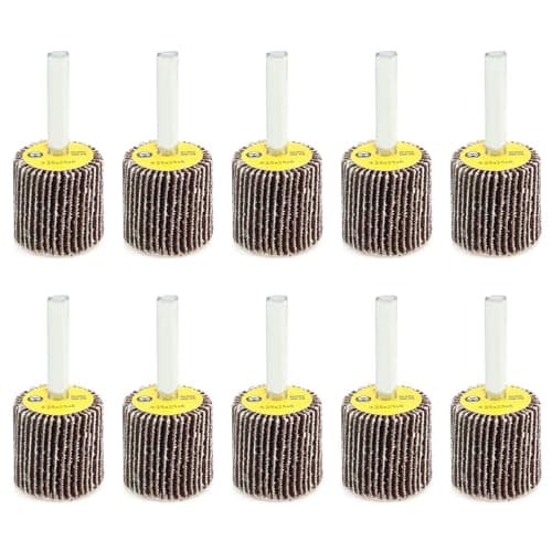Image of ChgImposs 10pcs 80 Grit Aluminium Oxide Flap Wheels, Compatible with Bench Grinder, 25mm