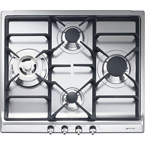 Image of Smeg SER60SGH3 Classic Stainless Steel 60cm Gas Hob with Cast Iron Pan Stands