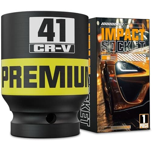 Image of Aurlloct 1" Drive Impact Socket Single, 41 mm Hex Long Socket for Auto Motive Trucks Car Tires Tractors Engines Repairing DIY Mechanic Tool