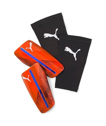 Image of PUMA Unisex's Compact Shin Guard, Ultra Orange-Blue Glimmer, S