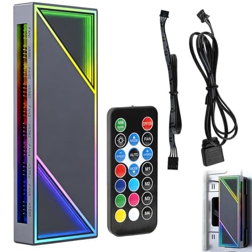 Image of ARGB Fan Hub with Controller, Magnetic 12 Ports 4-Pin PWM Fan Connector, 12 x 5V 3-Pin ARGB Ports, RGB Fans Hub for PC Case with Strong Magnetic Base SATA Power Remote, Adjustable Speed