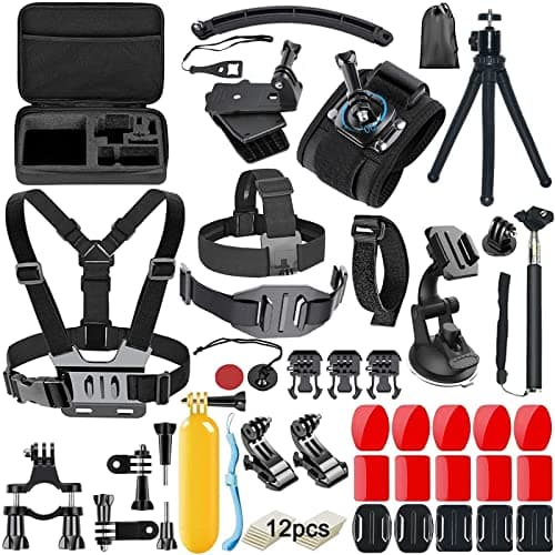 Image of YUSHIHU 58-In-1 Action Camera Accessory Kit Compatible with GoPro Hero 11 10 9 8 7 6 5 4 Max Fusion Session Black Silver Insta360 DJI OSMO SJCAM APEMAN etc,New Upgraded Octopus tripod