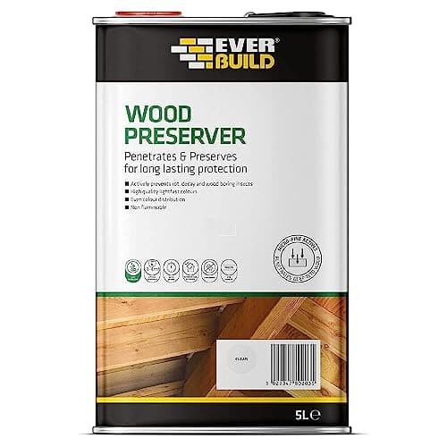 Image of Everbuild Wood Preserver – Interior And Exterior Use – Low Odour – Quick Drying – Long Lasting Protection – Clear – 5 Litres