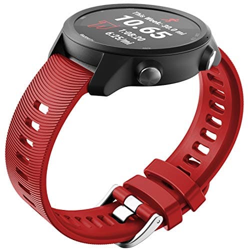 Image of NotoCity for Garmin Forerunner 645 Strap/245 Strap, 20mm Replacement Strap Soft Silicone for Vivoactive 3 Music Vívomove HR Forerunner 645/245 Music (red)