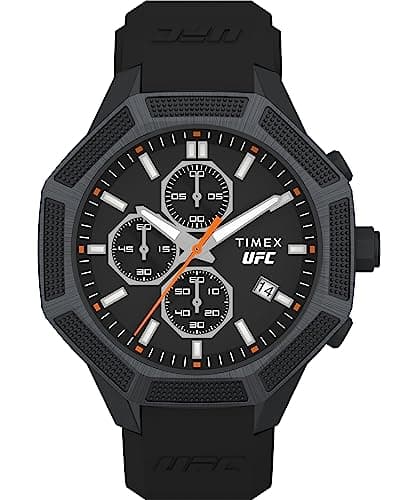 Image of Timex UFC Men's King 45mm Watch, Black/Black/Black, King 45mm