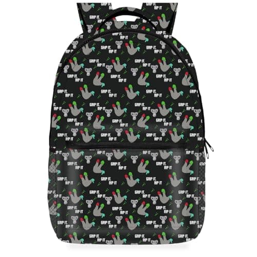 Image of UBBY Gorilla Tag 3D Printed Children's School Backpack for Students - 41 x 30 x 14 cm (16 Inches) Full Surface Print Ergonomic Design for Teenagers & Children Book Bags Children's School Bag, black