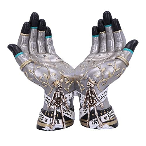 Image of Nemesis Now Hands of the Future Crystal Ball Holder 20cm, Resin, Silver, Palmistry Giftware, Crystal Ball Holder, Intricate Detailing, Cast in the Finest Resin, Expertly Hand-Painted