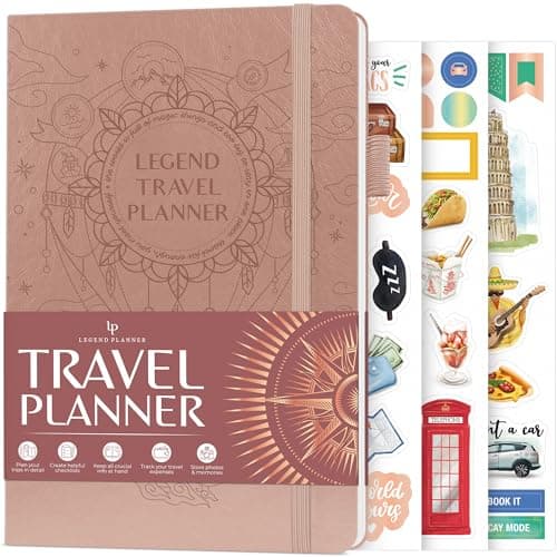 Image of Legend Travel Planner – Vacation Itinerary Organizer – Travelling Journal for Women, Men & Couples – Traveling Log, A5 (Rose Gold)