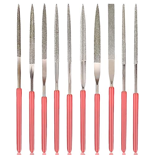 Image of 10Pcs Mini Metal File, Mini Diamond Needle File Set, Diamond File Set, Metal File Set Hand Tools, Miniature and Model Files, Small File Jewelry Stone Carving Tools