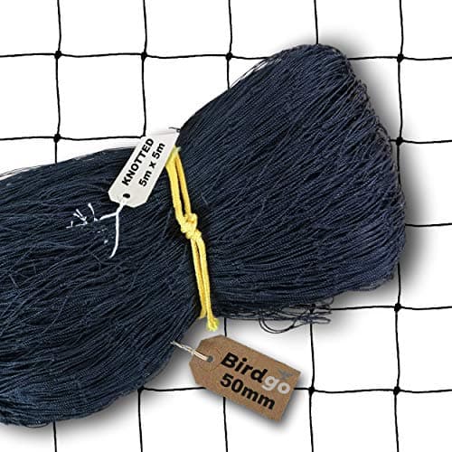 Image of Birdgo Black 50mm 2" Anti Pigeon Netting 5m x 5m - Professional Quality Prevention Control Bird Net (UV-Stabilised, Knotted)