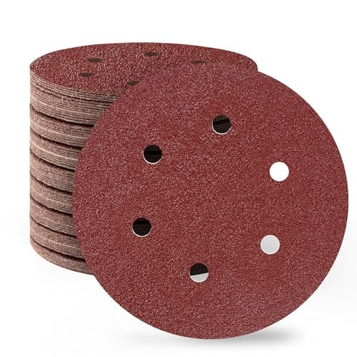 Image of SATC 150mm Sanding Discs 80PCS 40 Grit 6 Holes Orbital Sander Discs Hook and Loop Sanding Pads for Random Orbital Sander
