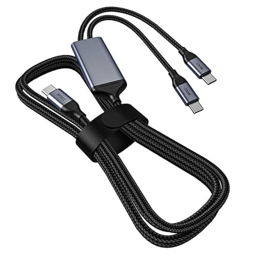 Image of OMNIHIL 3.2FT USB-C Splitter Cable Compatible with Dell Mobile Adapter Speakerphone MH3021P