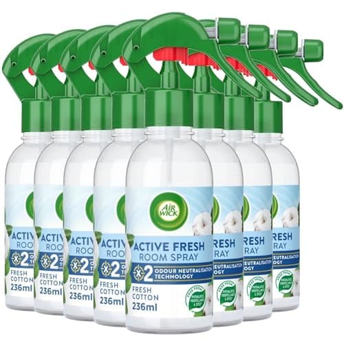 Image of 8 x Air Wick Fresh Cotton Active Fresh Room Spray Air Freshener 236ml Bulk Buy