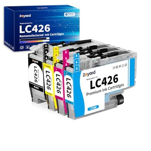 Image of Zoyood LC426 Ink Cartridges Replacement for Brother LC426VAL LC-426 Printer Ink Cartridges LC426BK LC426C LC426M LC426Y Compatible with Brother MFC-J4335DW MFC-J4340DW MFC-J4535DW MFC-J4540DW (4-Pack)