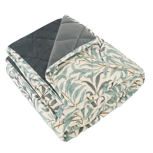 Image of Rosewood x Morris & Co. Willow Boughs Pet Blanket for Dogs and Cats, 150 x 100 cm, Ivory/Green, Dog Blanket/Throw with Soft Velvet Reverse, Easy-Care, Luxury William Morris Print