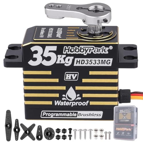 Image of HobbyPark 35kg RC Servo Waterproof High Torque Metal Gear Digital Stainless Steel Gears Aluminum Case for 1/7 1/8 1/10 RC Crawler Car Truck Buggy Programmable Control Angle 180° (Brushless Motor)