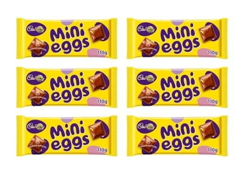 Image of 6 x Cad Mini Eggs Chocolate Bar 110g Milk Chocolate Bar With Micro Mini Eggs Inclusions Suitable For Vegetarians Perfect for Sharing and Gifting For Easter