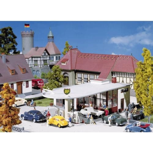 Image of Faller HO Scale Building/Structure Kit BP Petrol/Gas/Service Station with Store