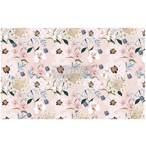 Image of Prima Re-Design Decoupage Decor Tissue Paper 19"X30"-Blush Floral REDTP-52388