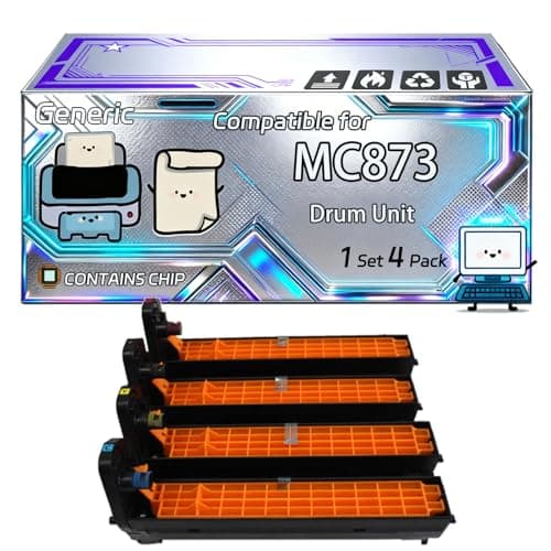Image of MC873 Drum Unit Compatible for Okidata OKI MC853 MC873 MC853dn MC873dn MC853dnct MC873dnct MC853dny MC873dny Printers, With Chip, 30000 Pages, Vibrant Colours (4-Pack BK/C/M/Y)