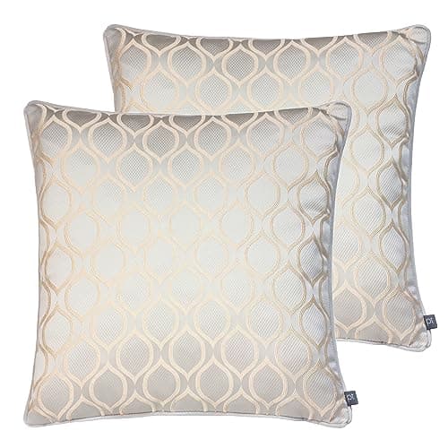 Image of Prestigious Textiles Solitaire Feather Filled Cushions Twin Pack, Pumice, 50 x 50cm