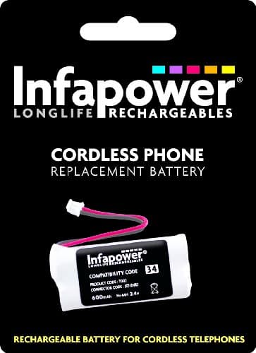 Image of Infapower 2 x AAA 600mAh (34) Cordless Phone Rechargeable Battery