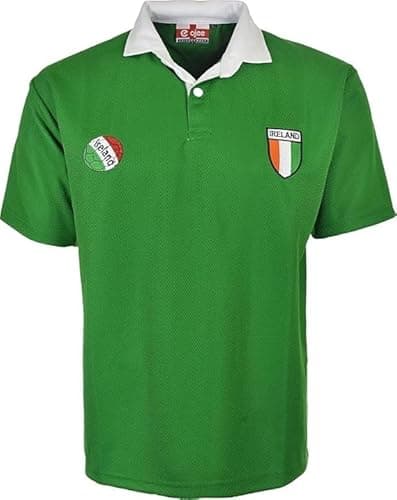 Image of New Model UK Ireland Football Men’s Polo T-Shirt | Embroidered Logo, Half Sleeve, Casual Poly-Cotton T Shirts for Men Emerald Green (XL)