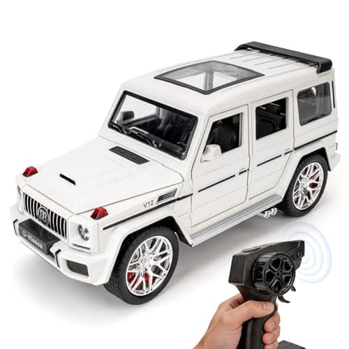 Image of BGHSCA 1:24 G63 Remote Control Car Model, 2.4GHz All-Terrain High Speed Diecast RC Toy Car with 25M controllable range for Adults Kids Boys Girls, Collectible Christmas Birthday Gifts（white）