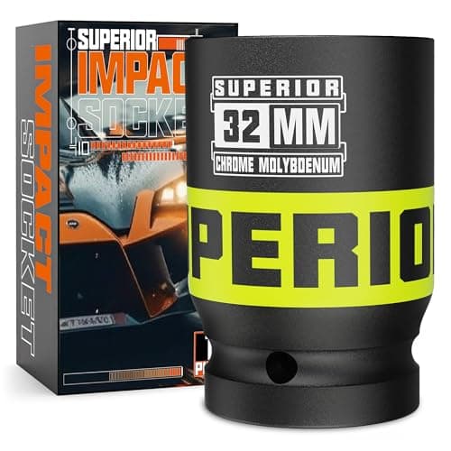 Image of KIRXST 3/4 Inch Drive Deep Impact Socket 32mm Metric Jumbo Sockets, Axle Nut Socket for Car Wheel Hub Nuts, Trucks, Large Construction Machinery and Equipment