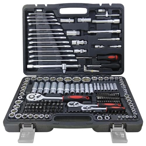 Image of Takezuaa 216 Pieces 1/4"&1/2"&3/8" Socket Wrench Set,Drive Ratchet Wrench Bits & Driver,with Flexible Extension Rods,Quick Release Reversible Ratchet,Spanner Sets for Auto Repairing and Household