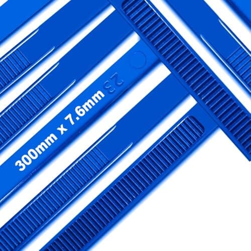 Image of Cable Ties,300mm×7.6mm Heavy Duty with 70 kg Tensile Strength Large UV Resistant Strong Nylon Cable Zip Ties(100 Pieces),Blue