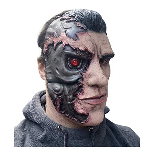 Image of Rubber Johnnies Terminator Latex Face MASK Arnold Schwarzenegger Movie MASKS Cyborg Robot COSTUME Accessory