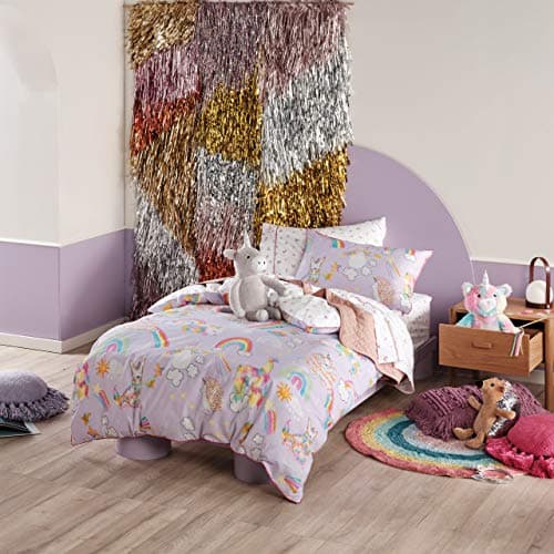 Image of Linen House Kids Unicorniverse Toddler Duvet Cover Set, Cotton, Multi