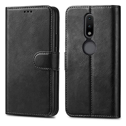 Image of GAPlus Nokia 2.4 (2020) Case - Premium Wallet Leather Flip Case Magnetic Stand Cover For Nokia 2.4 [Card Holder] [Magnetic Closure] Black