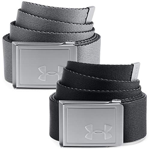 Image of UNDKU|#Under Armour Men Men's Webbing 2.0 Belt Belt - Black/ Rhino Gray/ Black (001), OSFA