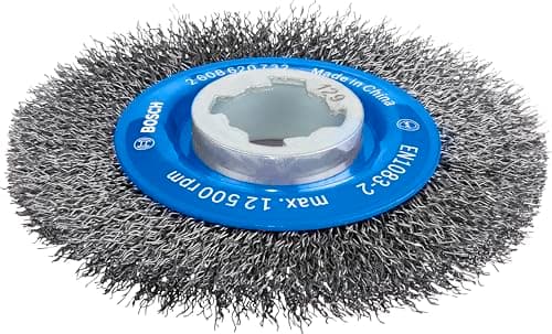 Image of Bosch 1x PRO Steel Longlife Wire Wheel, Crimped Wire for Small Angle Grinder and X-Lock (for Steel, Ø 115 mm, Professional Accessory Small Angle Grinder)