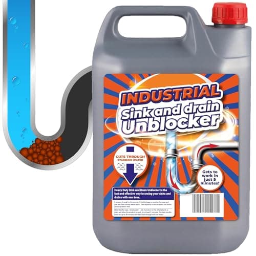 Image of 5 Litre Heavy Duty Sink & Drain Unblocker Strong Cleaning Liquid Plug Hole Toilet Cleaner Tool For Home, Office, Garage & Shops (1 x 5 Litre)