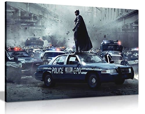 Image of Batman Dark Knight Heath Ledger Movie Canvas Wall Art Picture Print (12X8)