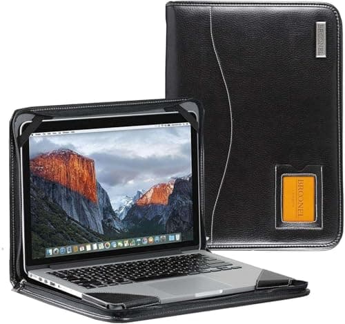 Image of Broonel - Contour Series - Black Heavy Duty Leather Protective Case - Compatible With Acer Spin 3 SP314-54N 14 inch Convertible Laptop