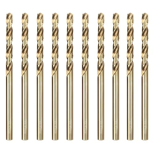Image of luwiscook HSS Cobalt Jobber Drill Bit, 10pcs 3mm M35 HSS Cobalt Jobber Twist Drill Bit Set for Drilling Stainless Steel, Hard Metals, Cast Lron, Aluminium and Copper