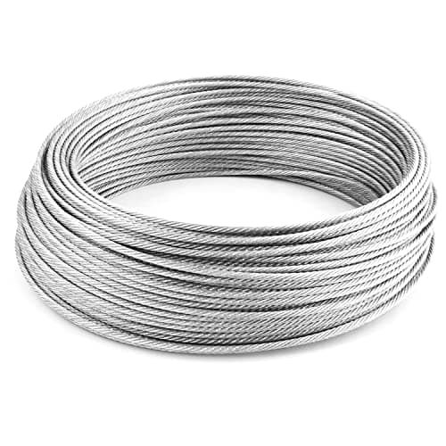 Image of 6 mm Thick Wire Rope Wire Cable Galvanised Steel Rope (6 mm x 50 metres / 164.04 ft)