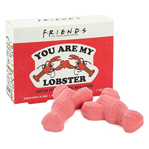 Image of Paladone FRIENDS TV Show Lobster Bath Fizzers - Two 50g You Are My Lobster Tropical Bath Fizzies, pink