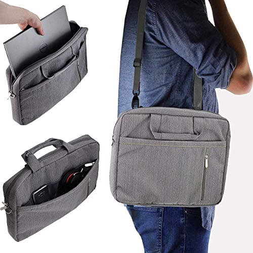 Image of Navitech Grey Sleek Premium Messenger/Carry Bag Case Compatible With The The Huawei Matebook X Pro 13.9