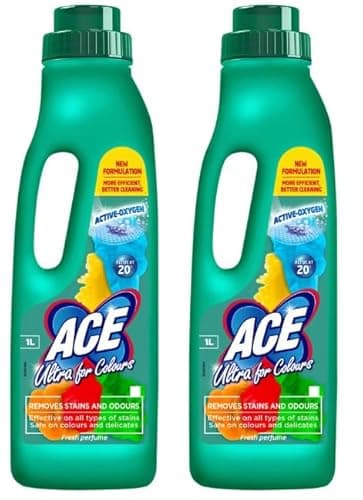 Image of ACE Ultra Stain Remover for Colors 1 Litre 2pk - Powerful Laundry Cleaner for Bright, Color-Safe Clothe