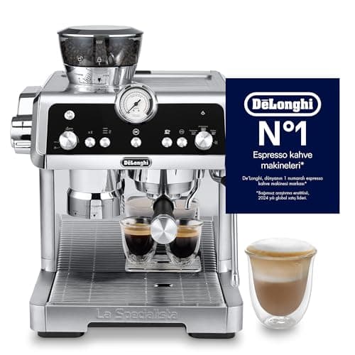Image of De'Longhi La Specialista Opera EC9555.M, Espresso Coffee Machine with Integrated Coffee Grinder, Cold Brew Function, Milk Frothing Wand, Includes Welcome Set Accessories, 1550W, Metal